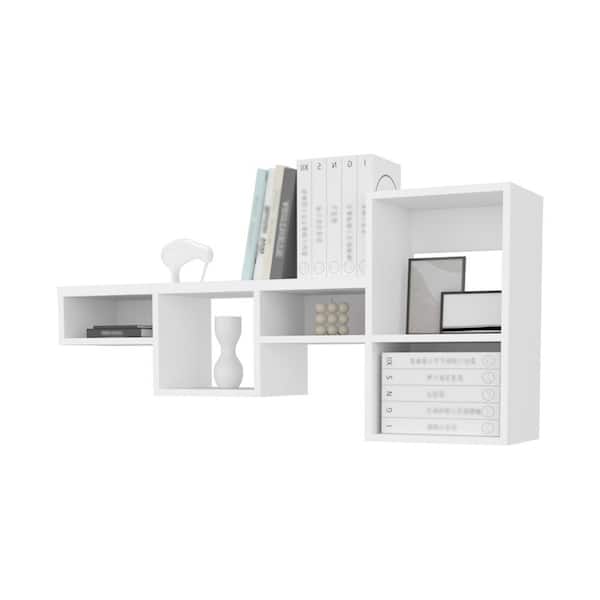 Unbranded Beautiful 47.2 in. W x 9.9 in. D White MDF Decorative Wall Shelf with 5-Shelves