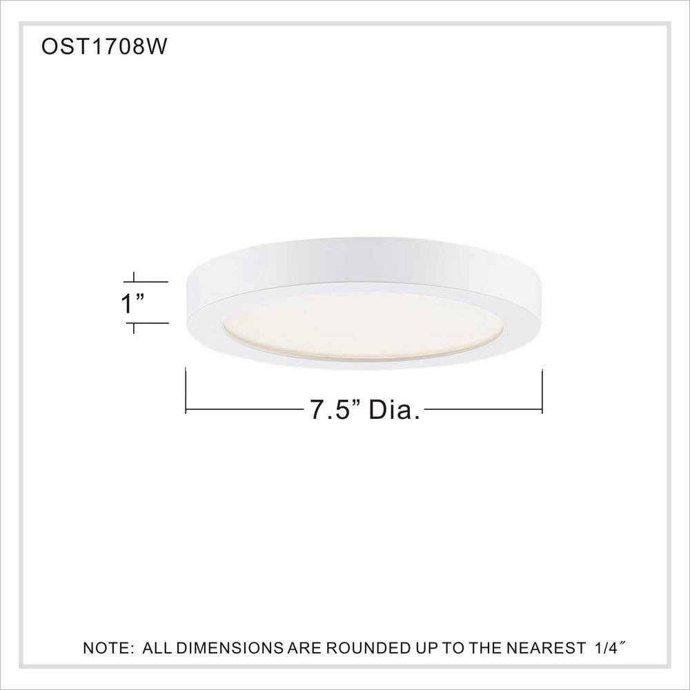 White Glass LED Flush Mount Ceiling Light with Brushed Nickel