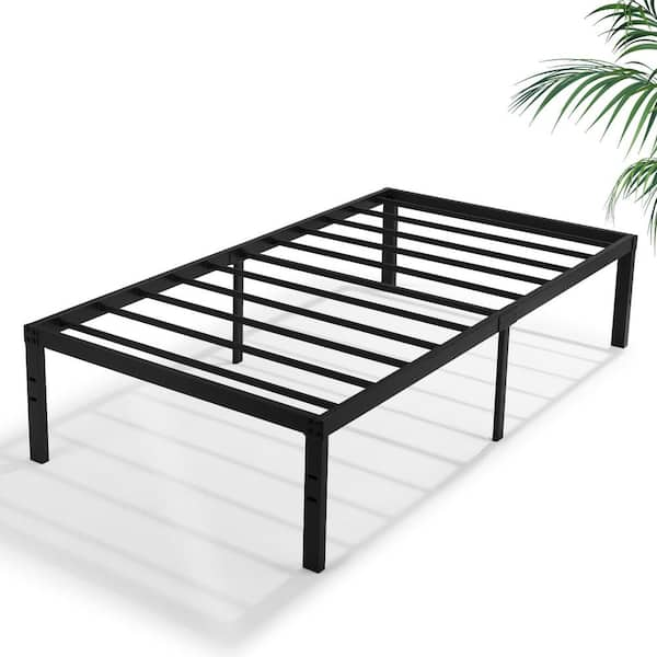 VECELO Bed Frames Black Metal Frame Twin Platform Bed With Steel Slat ...