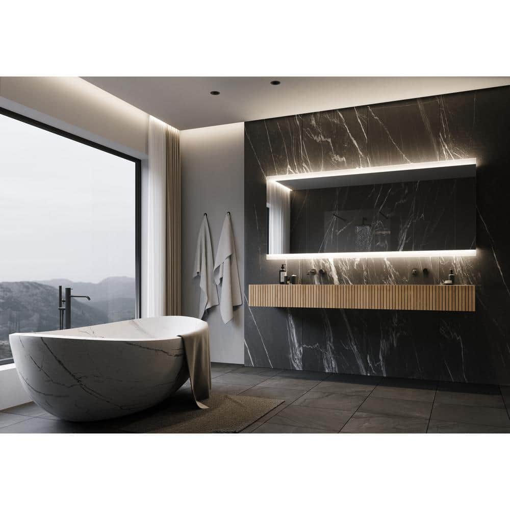Paris Backlit 80 in. W x 35 in. H Rectangular Frameless Wall Mounted Bathro