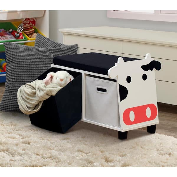 turtleplay Children's Cow Storage Bench with Cushion