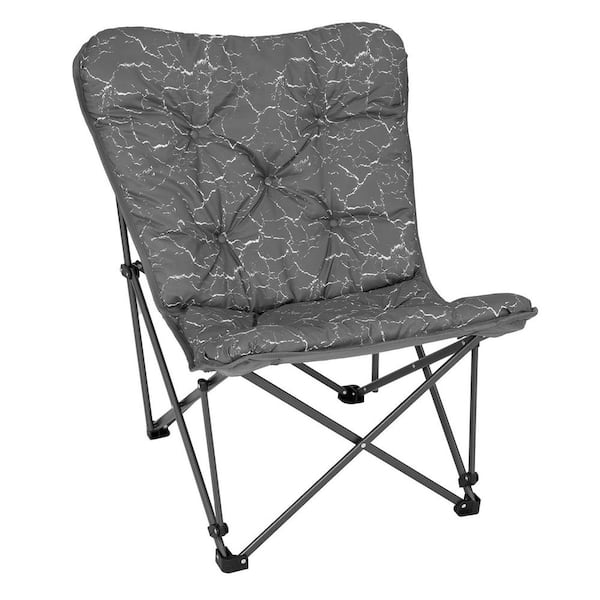 Butterfly Chair, Oversized Thick Padded Comfy Camping Chairs Portable Folding Chair 400 lbs. Heavy Duty Seat Lava/Grey