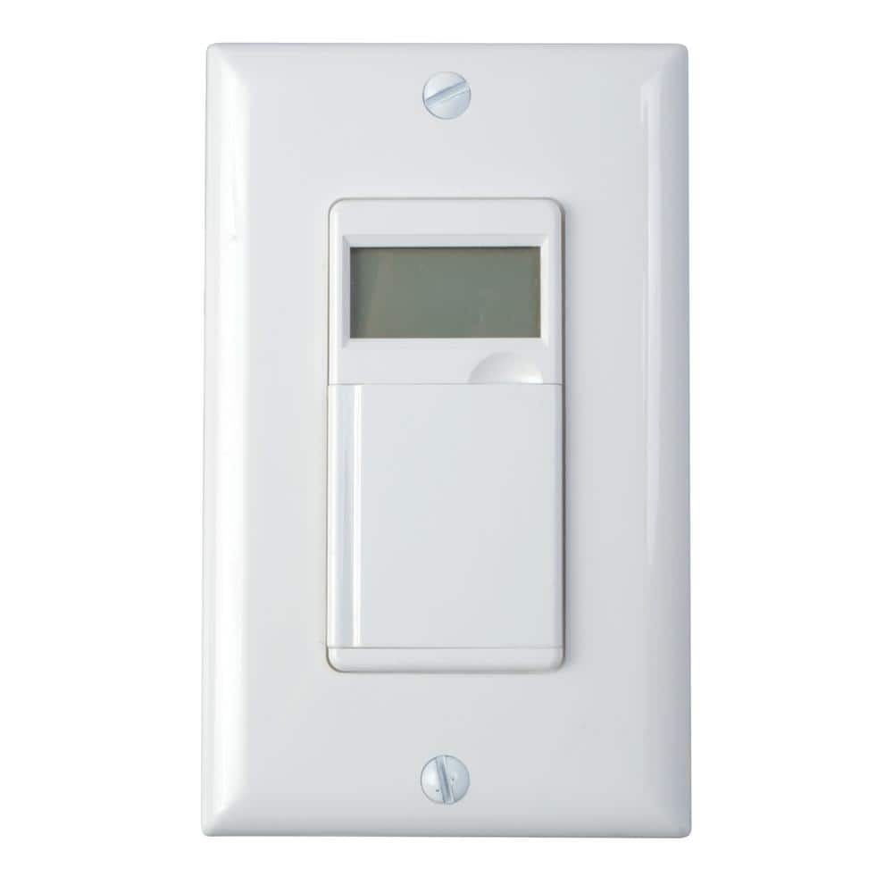 Woods 6.4 Amp 7-Day In-Wall Programmable Indoor Digital Timer Switch with  No Neutral Wire, White 59020WD The Home Depot