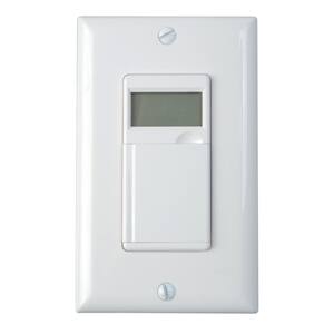 6.4 Amp 7-Day In-Wall Programmable Indoor Digital Timer Switch with No Neutral Wire, White