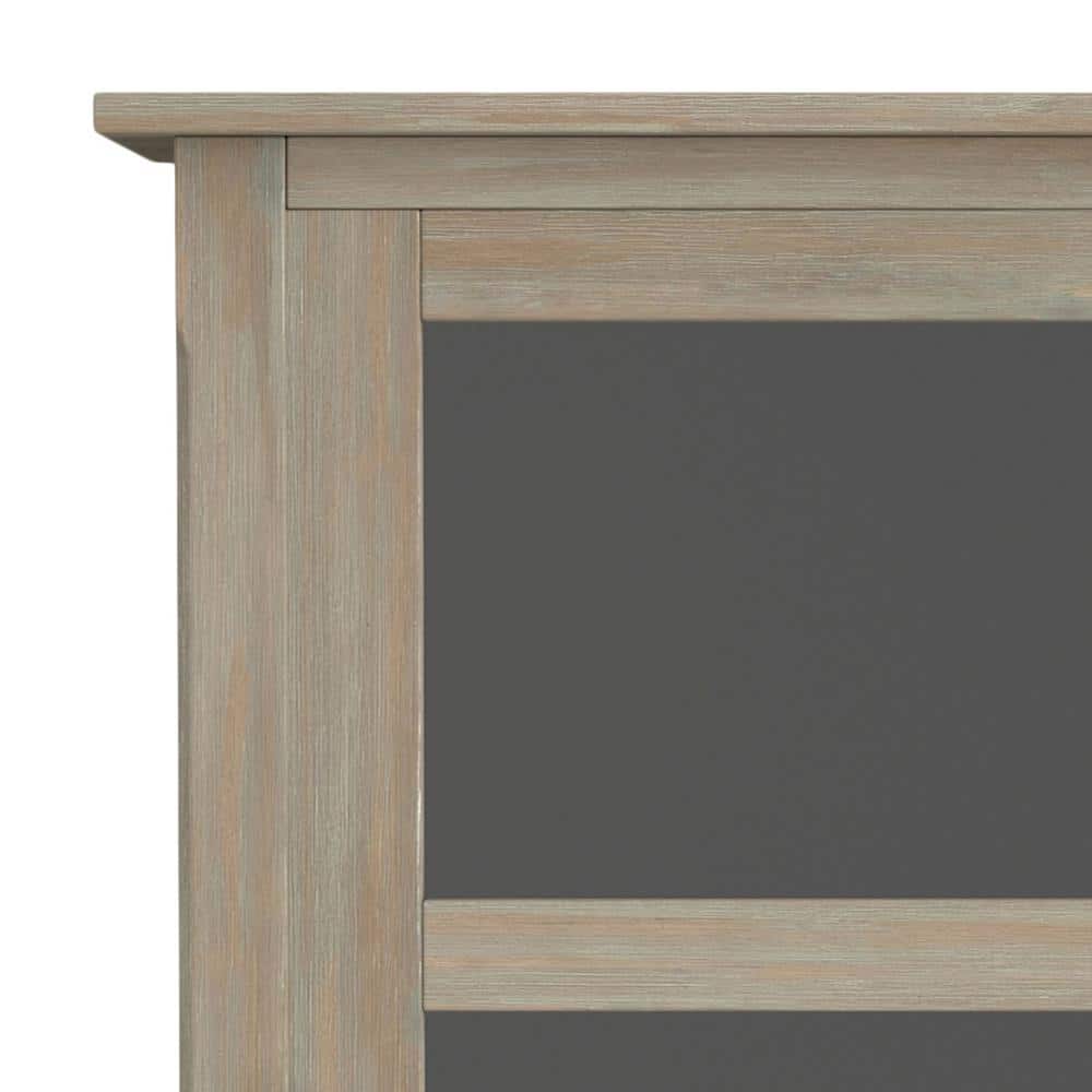 Avalon Distressed Gray Solid Wood High Storage Wine Rack Cabinet