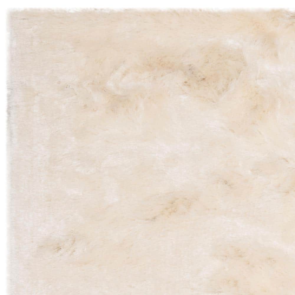 Ivory 3' x 5' Handmade Tufted Shag Area Rug