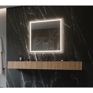 Harmony 36 in. W x 36 in. H Square Frameless Wall Mounted Bathroom Vanity Mirror 3000K LED