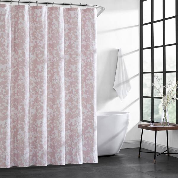 Shower Curtain Ushs6a1193398, White And Rose Pink Shower Curtain