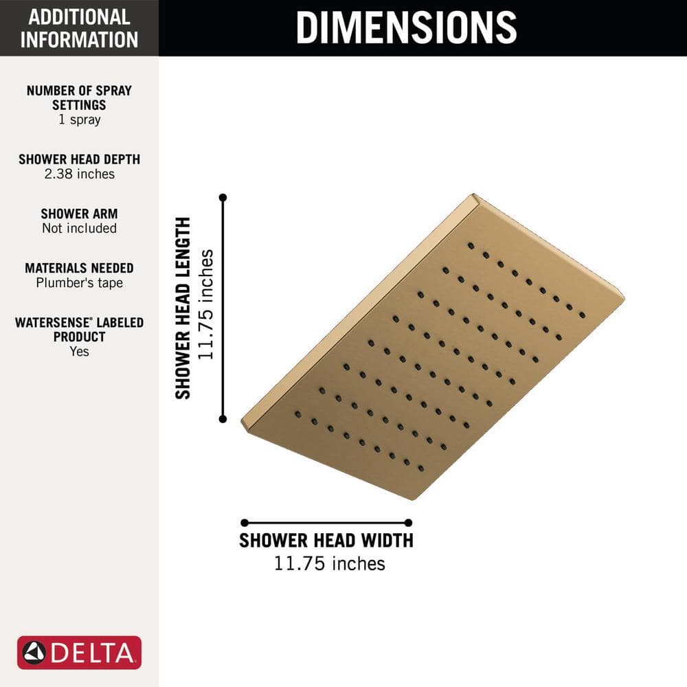 Champagne Bronze Square Ceiling Mounted Rain Shower Head