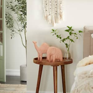 Pink Ceramic Modern Farmhouse Sculpture (Set of 2)