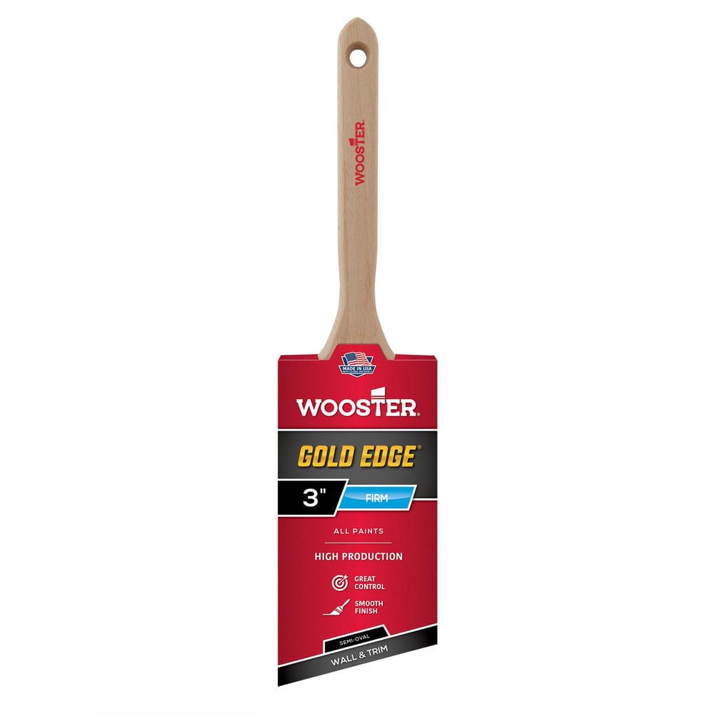 Wooster 3 in. Gold Edge Polyester Semi Oval Angle Sash Brush
