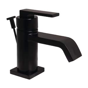 Lura Single Hole Single-Handle Bathroom Faucet with Drain in Matte Black