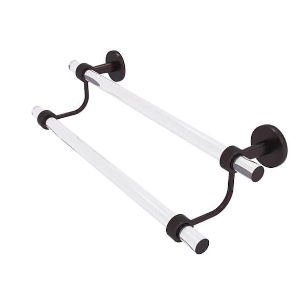 Allied Brass Clearview 24 in. Double Towel Bar in Antique Bronze