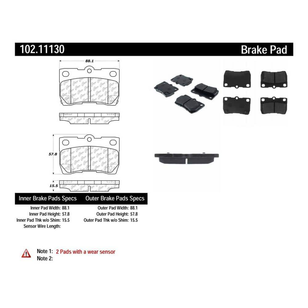 Centric Parts Disc Brake Pad Set 102.11130 - The Home Depot