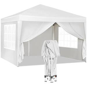 10 ft. x 10 ft. Outdoor Folding Pop up Canopy with Removable Sidewalls, Carry Bag and 4-Piece Weight Bag