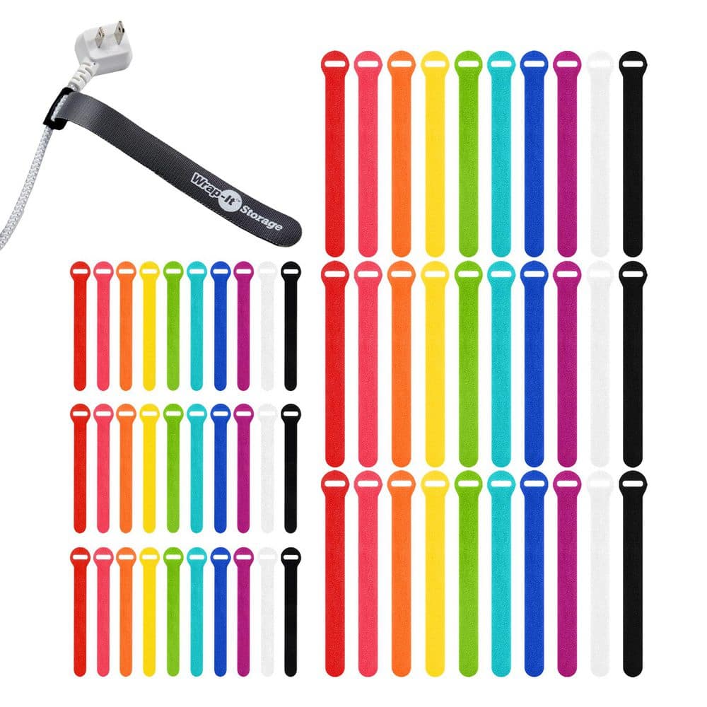 Multi-Color Reusable Self-Gripping Hook and Loop Cable Ties (Assorted 60-Pack) price history on PriceWatchPro