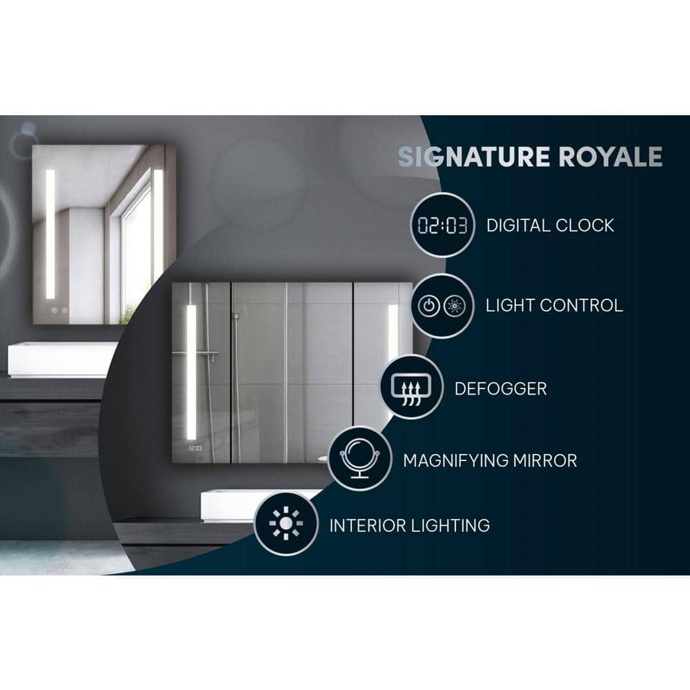 Signature Royale 40" x 30" LED Aluminum Medicine Cabinet