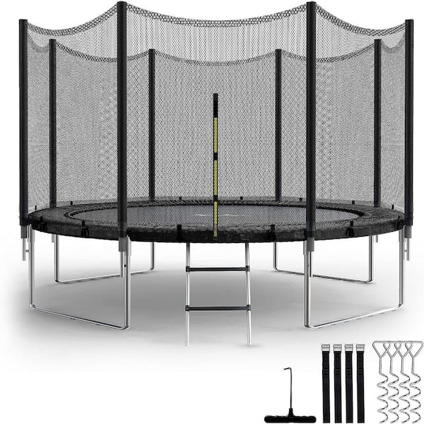 SUNRINX 12 ft. Round Trampoline with Safety Enclosure