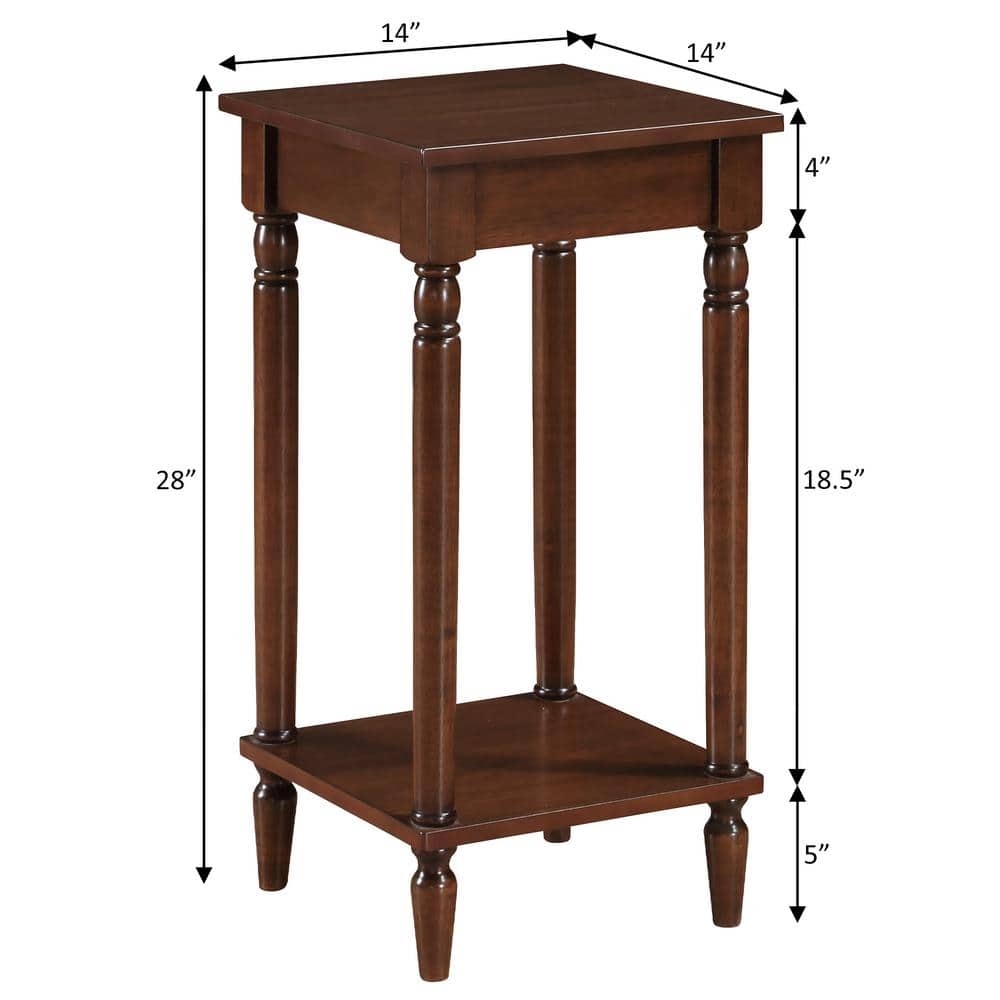 French Country Kim 14 in. Black Square End Table with Shelf - thumbnail 3