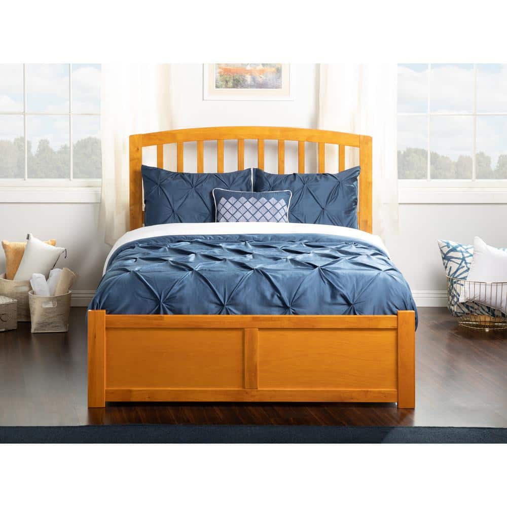 AFI Richmond Brown Solid Wood Frame Full Platform Bed with Footboard and Twin Trundle, Caramel Latte -  BR8832017