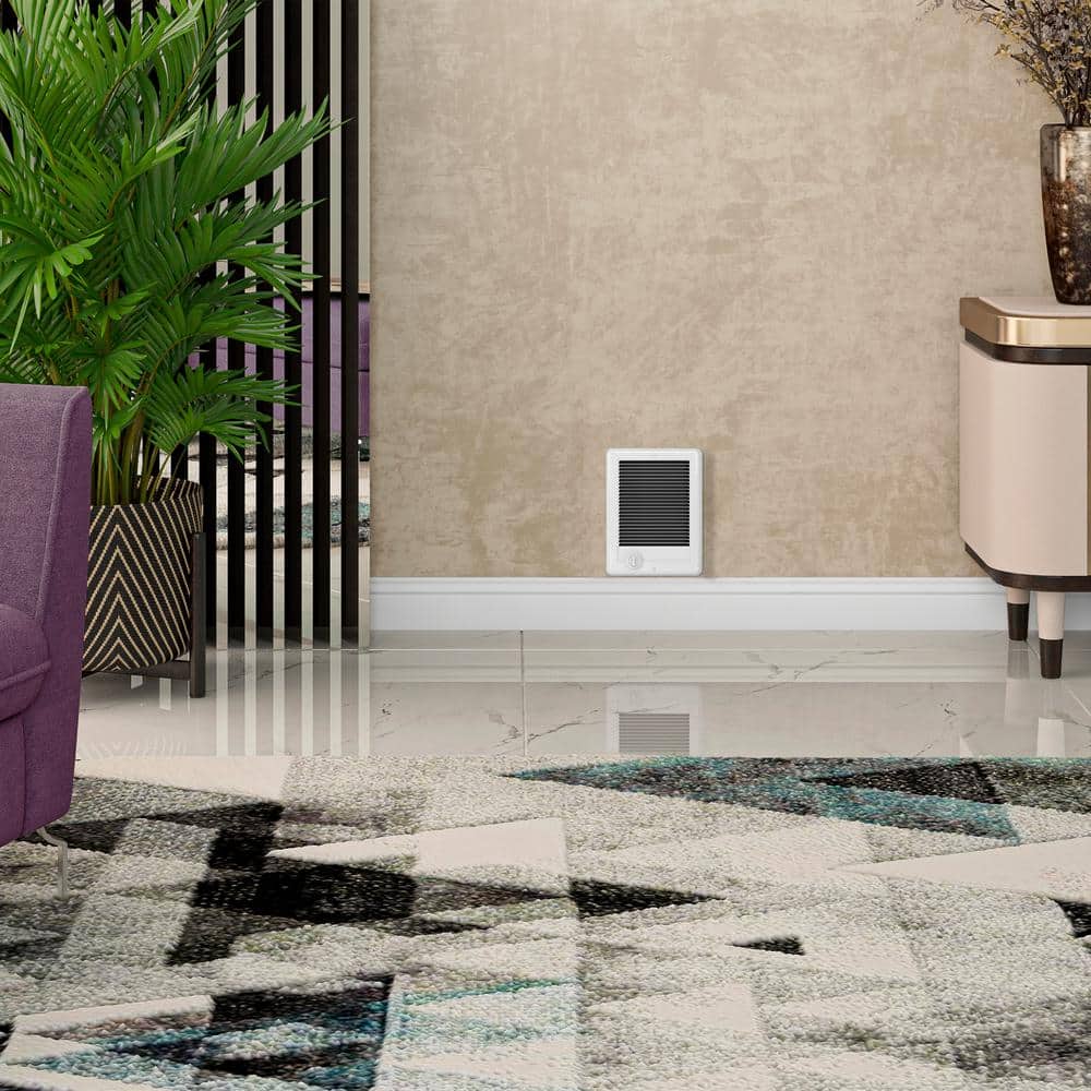 White Electric Wall Heater with Adjustable Thermostat