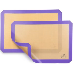 (2-Pack) Silicone Baking Mat Sheet Set - 16.5 in. x 11.6 in. (Purple)