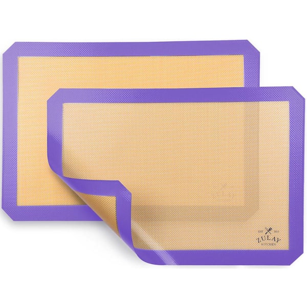 Zulay Kitchen (2 Pack) Silicone Baking Mat Sheet Set - Purple