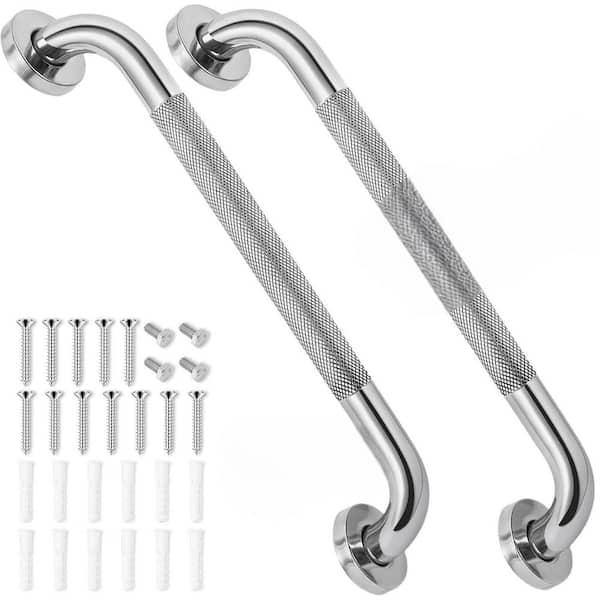 16 Inch Anti-Slip Stainless Steel Grab Bars for Bathtubs and Showers 500LB Capacity Safety Shower Handles 2 Pack