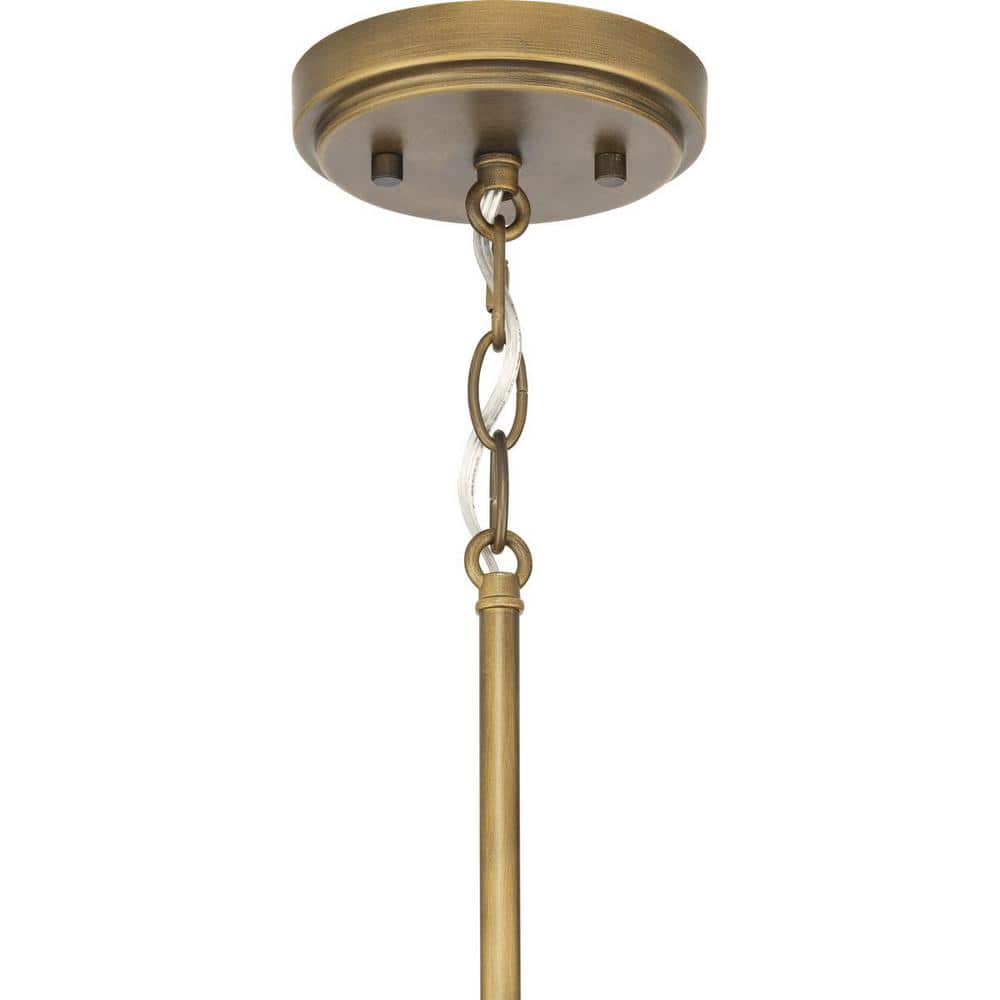 Aged Bronze Drum 4-Light Chandelier with Glass Shades
