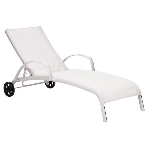 ZUO Casam White Patio Chaise Lounge