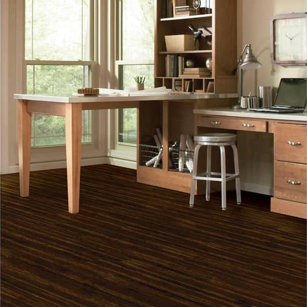 ReNature 3/8 in. Raleigh Strand Distressed Wide Plank Engineered Click  Bamboo Flooring 5.13 in. Wide