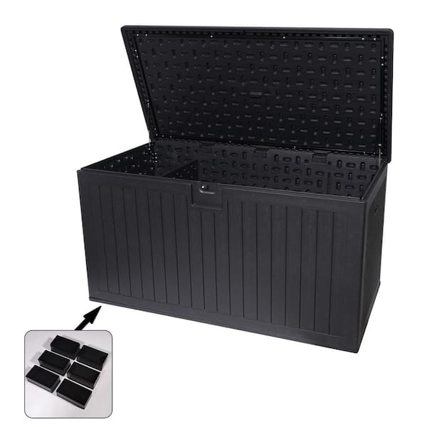 260 Gallon Resin Outdoor Deck Box Waterproof,Patio Storage Box with Lockable for Cushions,Pool Accessories,Garden Tools