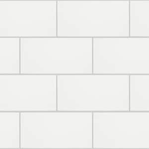 Projectos White 4 in. x 8 in. Ceramic Subway Floor and Wall Tile (11.46 sq. ft. / case)