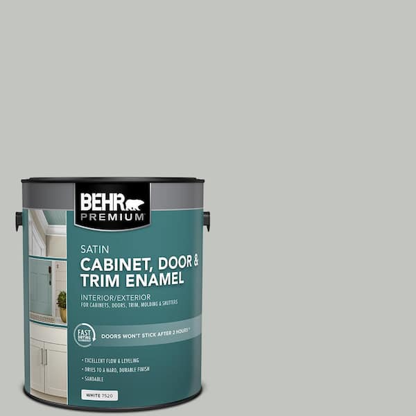 BEHR PREMIUM 1 gal. #PPU25-14 Engagement Silver Satin Enamel Interior/Exterior Cabinet, Door & Trim Paint