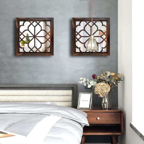 12 in. W x 12 in. H Square Wall Mirror, Gorgeous Rustic
