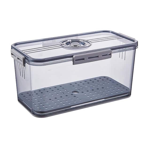 1-Piece Time Recording Airtight Bread Storage Container with Lid and Drain Board Kitchen Set