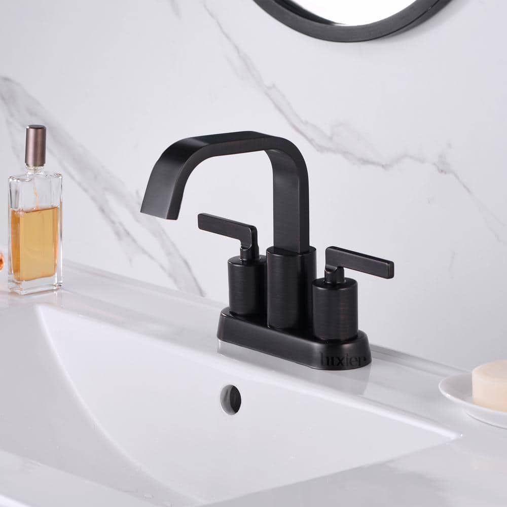 Oil Rubbed Bronze 4 in. Centerset 2-Handle Bathroom Faucet