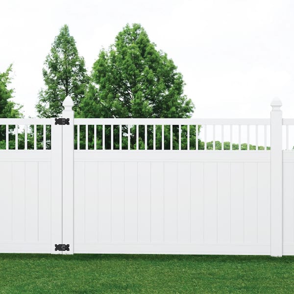 Outdoor Essentials Woodbridge 4-ft H x 4-ft W White Privacy Vinyl Flat-top Fence Gate (Unassembled)