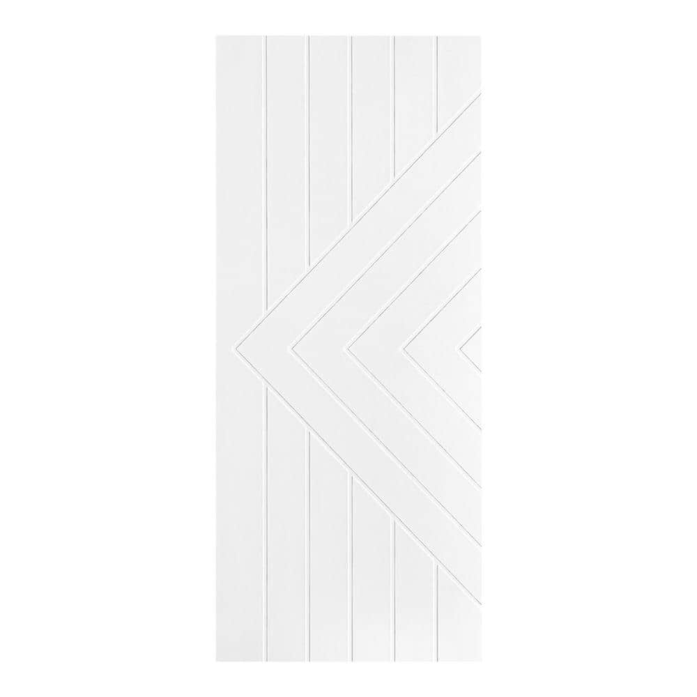 Aiopop Home Modern Chevron With Lines 36 In X 96 In Mdf Panel White