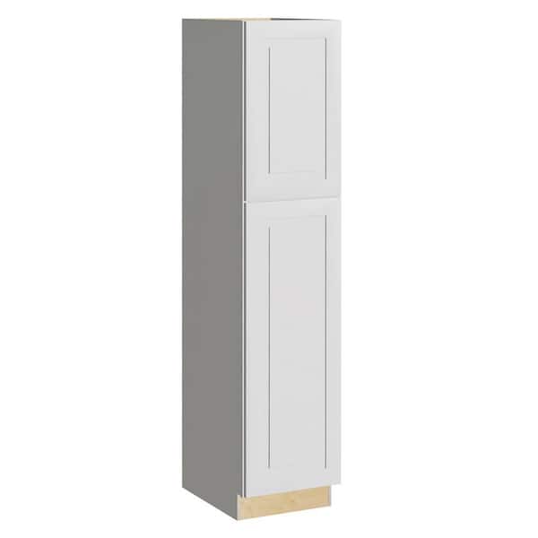 Grayson 18 in. W x 24 in. D x 96 in. H Assembled Plywood Pantry Kitchen Cabinet in Pacific White with Soft Close RH