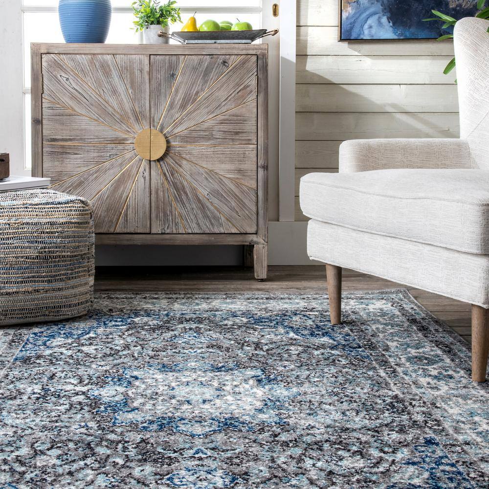 Verona Dark Gray Vintage Persian 8' Runner Rug