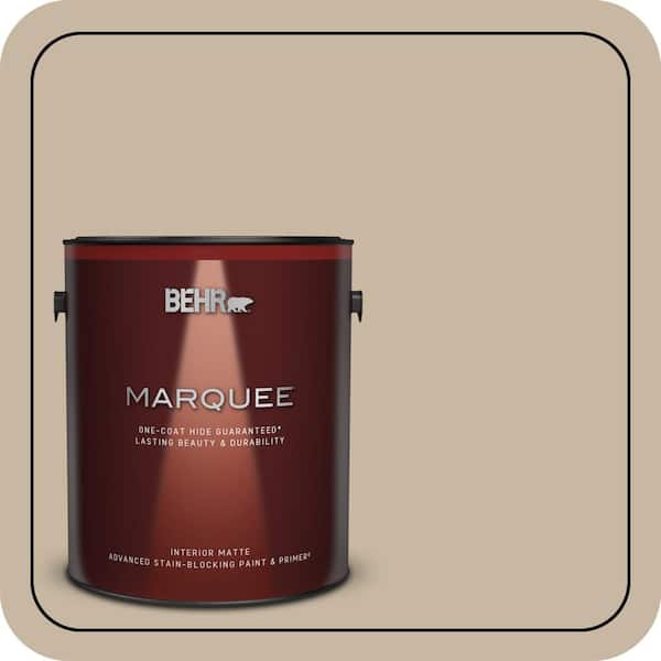 BEHR MARQUEE 1 gal. #QE-28 Ranch Tan Matte Interior Paint & Primer