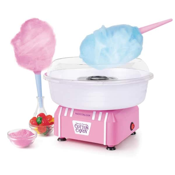 Nostalgia Hard & Sugar-Free Pink Cotton Candy Maker with 2 Cotton Candy ...