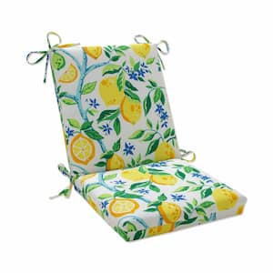 Lemon Outdoor/Indoor 18 in. W x 3 in. H Deep Seat, 1 Piece Chair Cushion and Square Corners in Yellow/Blue Lemon Tree