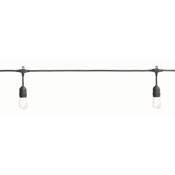 Hampton Bay - 24-Light 48 ft. Plug-in Indoor/Outdoor Edison Patio String Light with S14 Single Filament LED Bulbs