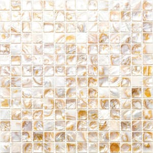Beige and Brown 12 in. x 12 in. Square Polished Natural Shell Mosaic Tile (20 sq. ft./Case)