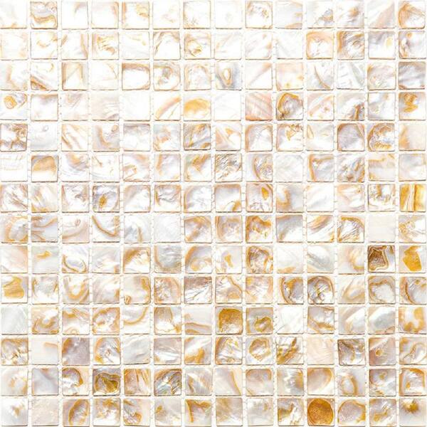 Apollo Tile Beige and Brown 12 in. x 12 in. Square Polished Natural Shell Mosaic Tile (20 sq. ft./Case)