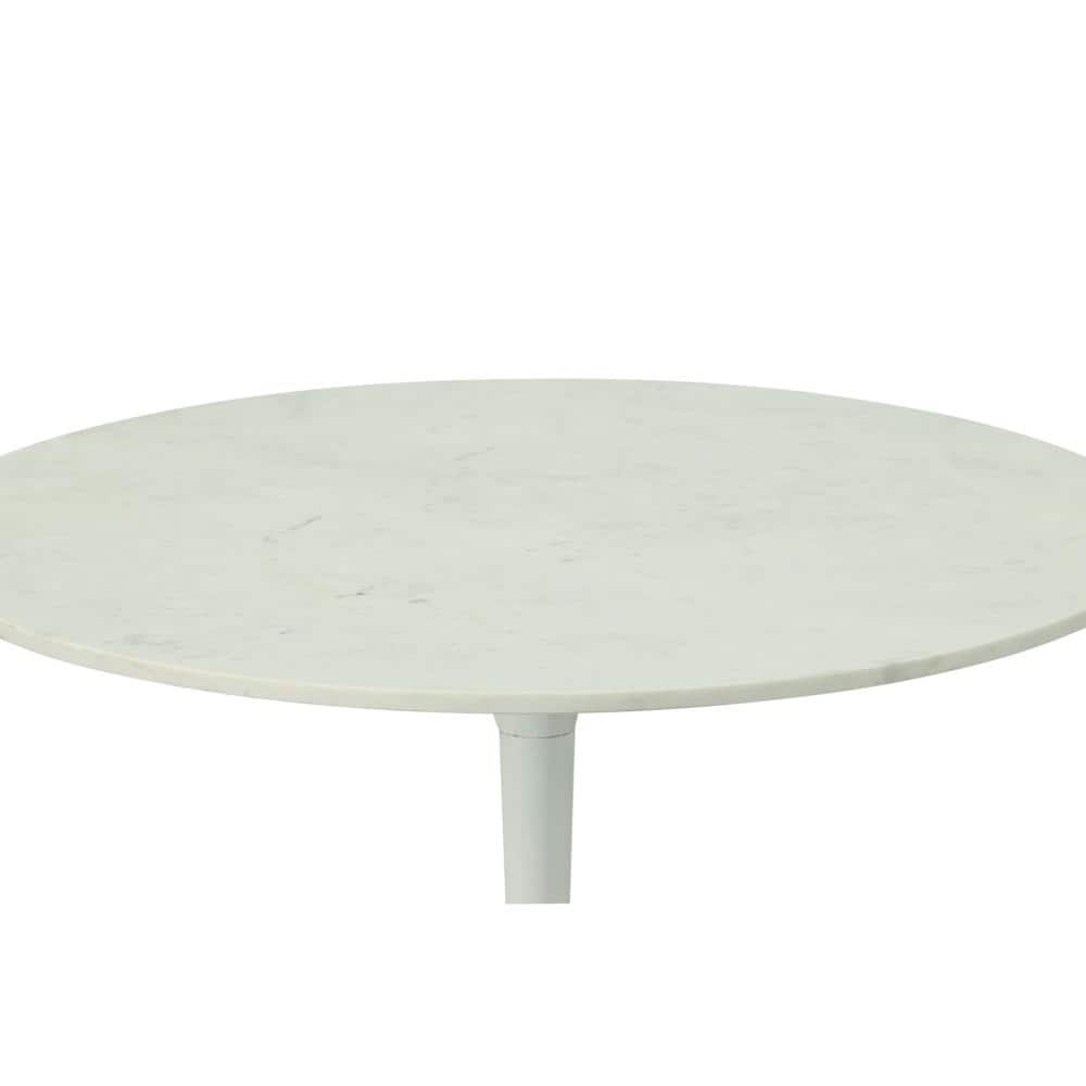 Enzo 36" White Marble Top Pedestal Dining Table