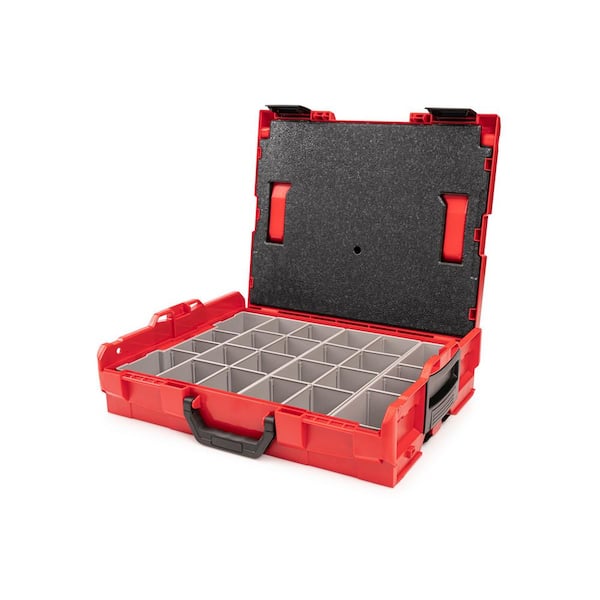 TEKTON Shallow Stacking Tool Box (L-BOXX 1) with 4-Piece Organizer Bin Set and Lid Insert