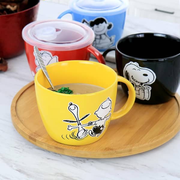  Home-X Microwave Soup Mugs with Lid- Set of 4